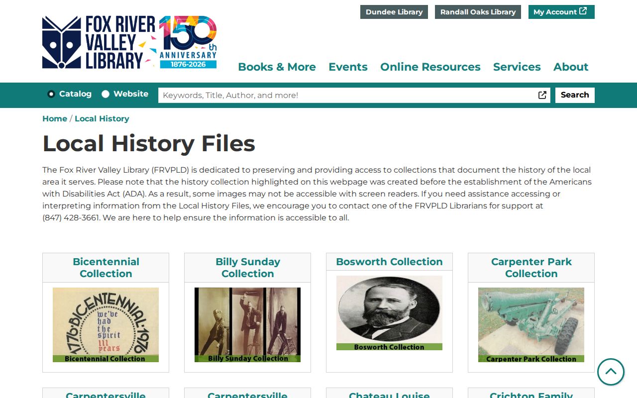 Carpentersville city directory Fox River Valley Library file index