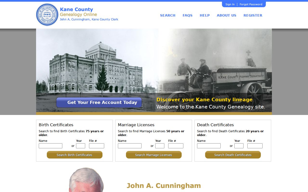 Carpentersville residents directory Kane genealogy database