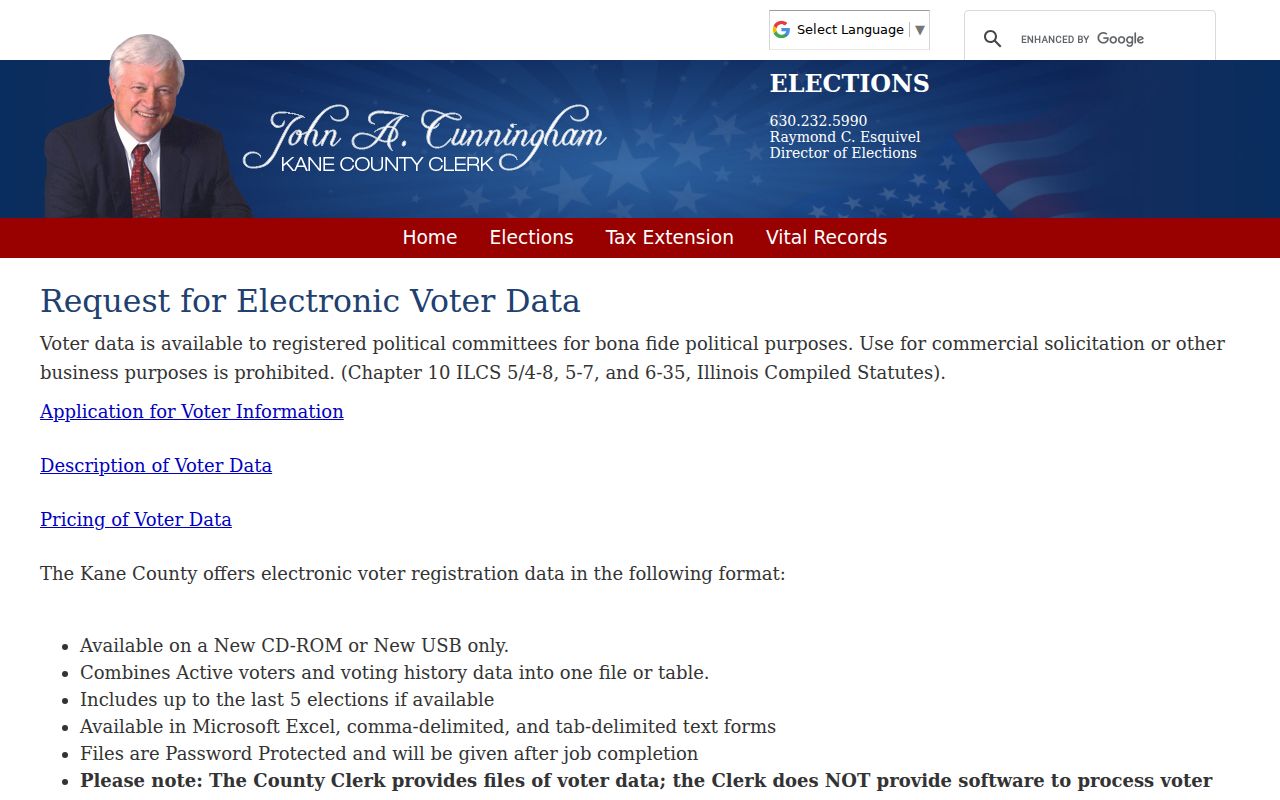 Kane County restricted voter data rules relevant to Carpentersville neighbor searches