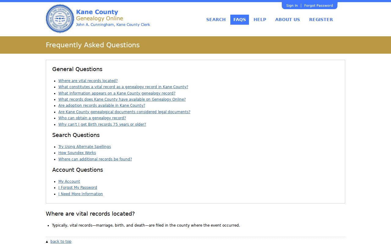 Kane County genealogy coverage guidance for past Carpentersville households
